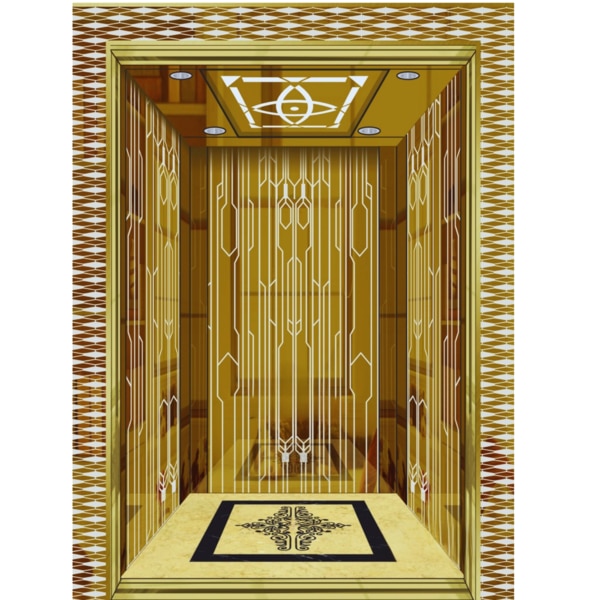 Elevate your space with Golden Designer Elevator Cabins, crafted to exude luxury and sophistication. These cabins feature a stunning gold finish paired with modern design elements, ensuring durability, elegance, and a premium experience for passengers.