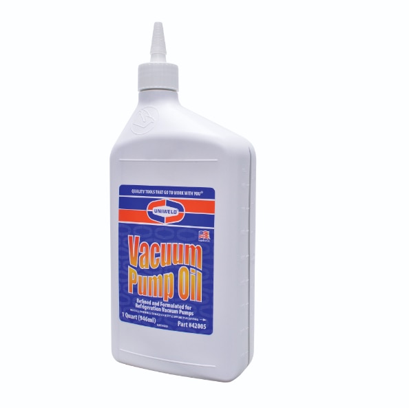Uniweld 42005 is a high-quality vacuum pump oil designed for use in refrigeration, air conditioning, and other vacuum applications. This oil is typically used to lubricate the internal parts of vacuum pumps, helping to prevent wear, corrosion, and oxidation.