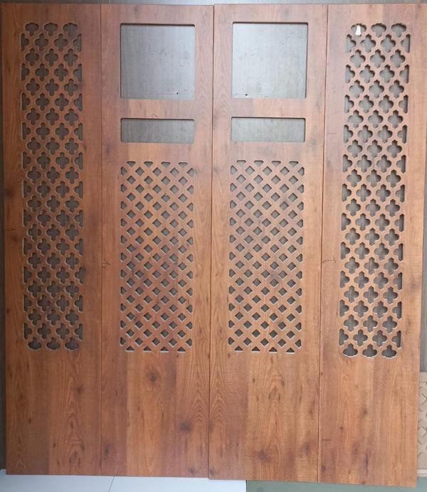  2D  cnc cutting design wall panels .The house follows a subtle Indian and earthy aesthetic as per the client’s taste and has been designed keeping in mind the climatic conditions of the place.