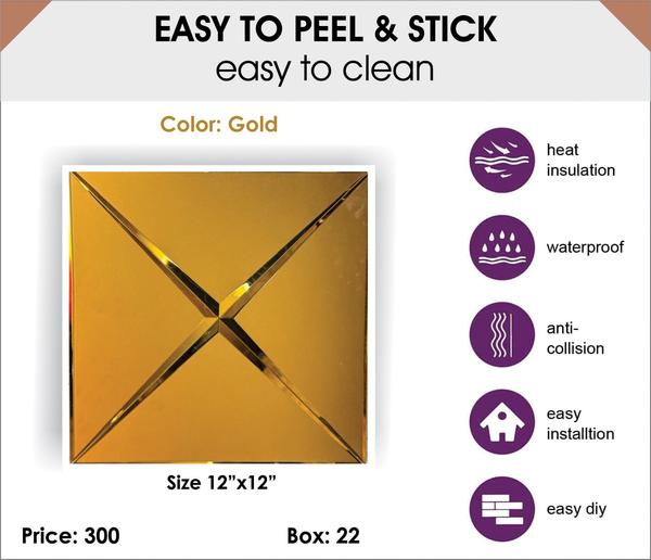 Key Features of Gold Mosaic Tiles:Material:Glass: Often features a gold-colored coating or backing that enhances the reflective quality of the tiles.Metal: Real gold or gold-plated tiles are sometimes used for high-end projects.Ceramic: These tiles are often glazed with a gold finish, offering durability and ease of maintenance.Stone: Gold mosaic tiles can also be crafted from natural stones like marble or travertine, with a gold tint or metallic effect.Aesthetic Appeal:Gold tiles are synonymous with luxury, sophistication, and warmth.The reflective surface adds a sense of space and brightness to a room, making them ideal for creating focal points.Depending on the shade, gold mosaic tiles can be subtle (like a champagne gold) or bold (like a rich, bright gold).Durability:When sealed properly, gold mosaic tiles are durable, water-resistant, and easy to clean.High-quality gold-coated tiles can withstand wear and tear, especially in moisture-prone areas like bathrooms and kitchens.Applications:Backsplashes: Gold mosaic tiles work wonderfully as kitchen backsplashes, adding an element of elegance and character to the space.Feature Walls: In living rooms, dining areas, or foyers, a gold mosaic accent wall can create a dramatic focal point.Bathrooms: Use them as shower walls, around the bathtub, or in the form of small accents to add a touch of luxury to your bathroom.Fireplaces: Gold mosaics can give a fireplace surround a regal feel.Maintenance:Regular cleaning with a non-abrasive cleaner will help preserve the tile’s sheen and prevent dullness.Grout sealant can be applied to protect the grout from staining, and it’s essential to clean grout lines regularly to maintain the tiles' overall beauty.