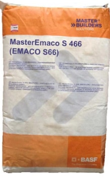 MasterEmaco S 466 BASF make stock, MasterEmaco S 466 micro concrete pourable mortar is a dual shrinkage compensated, high flow, high strength formulation for structural concrete repairs. MasterEmaco S 466 is suitable for placing in thicknesses of 25mm to 200 mm. MasterEmaco S 466 provides a durable, strong structural repair fully compatible with host concrete.