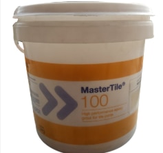 3 component high performance epoxy tile groutBASF Mastertile 100 stock available, Description:Epoxy resin-based tile grouting system for pavers, ceramic tiles, stone tiles, mosaics and acid resistant tiles in medium and heavy-duty corrosive and hygienic environments.MasterTile 100 is available in selective twelve shades.