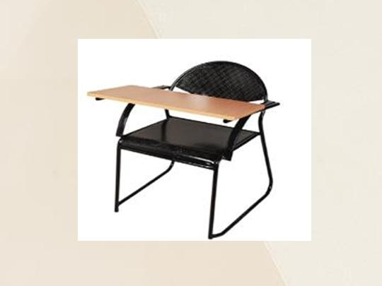 Seat and backrest made of 18g perforated sheet.All frame constructed from 19 OD MS pipe.Top surface made from 18mm commercial plywood with laminate and edge binding.Without bookshelf.