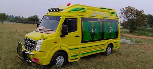  This is our another one of the Model . This Ratham fabricated with Glass and Stainless Sheet .This model have interior more design and Multi Led Light Decertation and Audio Set Work , Painting & Stickering.(As per choice)