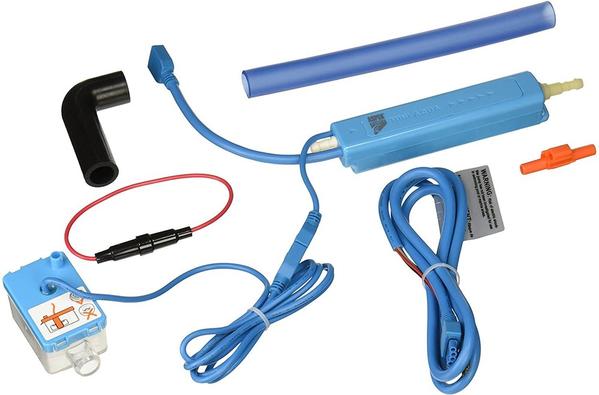 A favorite among installers, the Mini Aqua offers versatile installation options. The Mini Aqua is designed to fit in the back of the wall mounted AC unit so the pump is out of site. The Mini Aqua’ s long, slender shape allows additional flexible installation options such as inside the lineset ducting, in an attic or wall cavity