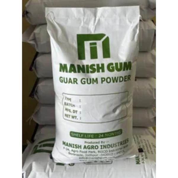 Guar Gum Powder Manufacturers & Exporter – Manish Agro Industries Who Provide Premium Quality Guar Gum Powder To Different Industries in Many Country of the World. It has excellent water soluble. It has film forming properties. Excellent thickening properties make it an efficient thickening agent. Can give higher viscosity even in small quantity. Shows resistance to oils, solvents and various greases. Excellent water binding capacity. Efficient functionality even at low temperatures. Compatible with various hydrocolloids used in food formulations. Creamy Texture food Stabilizer, Emulsifier, Shelf life enhancer.