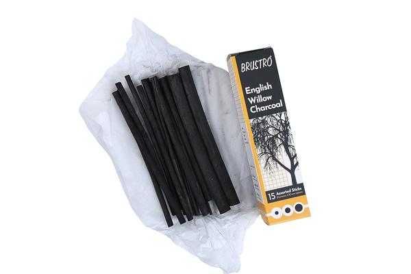 These willow charcoals are smooth and has deep black hue, its erasable, blend able and has a great tonal valueA natural product made from the willows grown on the farms of England, BRUSTRO English willow charcoal are produced keeping the sanctity of tradition, modern techniques and environment aliveWillow charcoal is a long and thin charcoal stick that is the result of Burning willow sticks in a kiln without air. It is made from the twigs of willow treesBRUSTRO English willow charcoal assorted ( 15 sticks ) - (15 sticks) an assortment of 15 sticks of various diameters ranging from 3mm -12mm