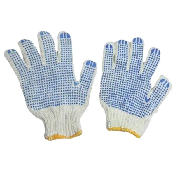 Dotted Hand Gloves  Manufacturer & Supplier in Ahmedabad, Gujarat, India.Our Blue Cotton Full Finger Gloves are designed for versatility and comfort, making them suitable for a wide range of uses. Crafted with soft cotton lining, these gloves provide a breathable, snug fit that ensures comfort during extended wear. The cotton-knit cuffs offer a secure fit around the wrist, preventing the gloves from slipping off during use. The dotted pattern on the palms enhances grip and dexterity, making them ideal for both light industrial tasks and household work. These gloves are made from high-quality cotton fabric, offering durability and breathability. Available in blue, they are perfect for all types of tasks where protection and comfort are essential. Contact us for more details or to place an order.