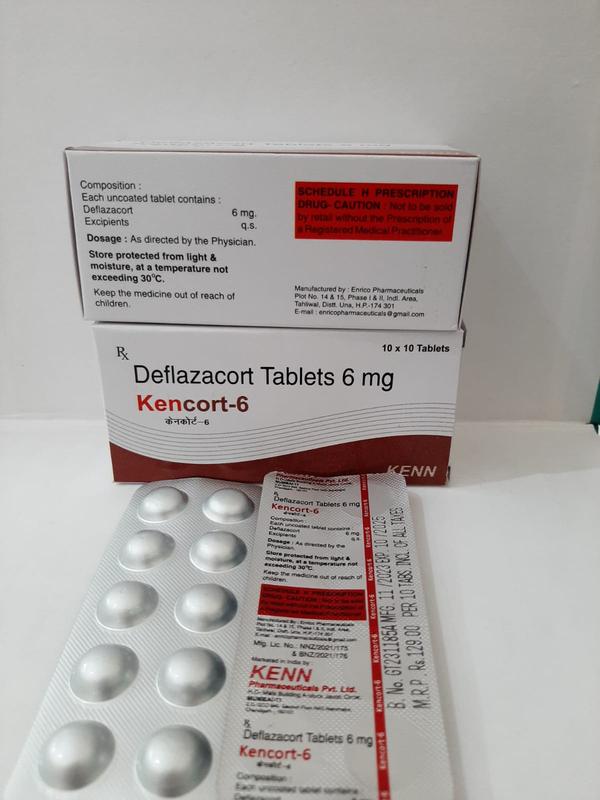 KENCORT-6 TABLETDeflazacort 6 Mg Tablet10X10 PACKING Deflazacort is used to treat Duchenne muscular dystrophy