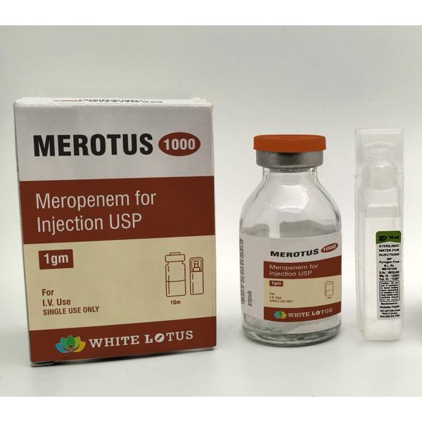 Meropenem 1000 mg Injection is an antibiotic medication used to treat various bacterial infections. It belongs to a class of drugs called carbapenem antibiotics, which work by inhibiting the growth of bacteria.Uses:Meropenem is used to treat infections caused by susceptible bacteria, such as:Complicated intra-abdominal infectionsComplicated urinary tract infectionsPneumoniaBacterial meningitisSkin and soft tissue infectionsSepsis