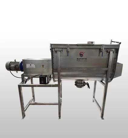 S.S Ribbon BlenderS.S Ribbon Blenders are available from lab model to Heavy Duty model and useful for easy mixing powder components These are best in Wet & dry powder mixing with the best result in minimum time. High speed & hard blade.Mahavir Industries is Leading Supplier in India. Our manufacturing an extensive range of S.S Ribbon Blender, which is used for different industrial mixer purpose. These are available in various models like lab model to heavy-duty. These are best in dry powder mixing with the best result& at minimum budget. This mixer is designed in U shaped with 5 – 10,000 liters working capacity. We have covered whole Ahmedabad and the most part of India within a short spam time by offering customer's suitable product. We also deal with international clients with all possible customized solutions.Our offered Blender is specially fabricated with different grade of steel like stainless steel, carbon steel & alloy steels as per industrial need. Our product is environment friendly, which required very maintenance & electric energy. Our design is available for low, medium, large & mega volume capacity to mix small to large size material. Very sharp blades are installed in this, which mixes different soft to hard material at less time.Our organization is Gujarat based, but handling hundred of national & international clients as well. All models are strictly tested at various quality parameters so that it can be operated without any special training or practice. This product is widely used in different industries like pharmaceutical, plastic, engineering, food, chemical & many more. For different industrial sector, these are available in commercial duty, standard duty, heavy duty and extra heavy-duty construction.Features:Low to extra-large volume capacity.Mixing Suitable to mix solid/Solid, Solid/liquid material.Bearing mounted on lanterns outside of mixing container to avoid contamination.Direct gear drive / counter gear for load reduction.Discharge knife edge gate valve / butterfly valve.Machine Size & MOC available:5 Ltrs. to 15,000 Ltrs. capacityDrive 1hp to 125 hpMOC : SS304/ SS 316 or MSDirect Gear Drive, Counter Gear for load reductionDischarge Knife Edge Gate Valve / Butterfly valve.