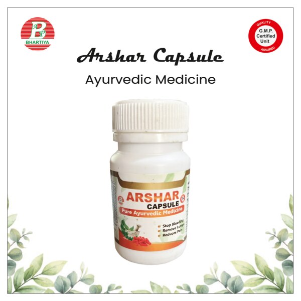 Arshar Capsule is a natural, herbal remedy designed to provide effective relief from piles and related discomforts. Enriched with potent Ayurvedic ingredients, it helps reduce inflammation, improve digestion, and promote smooth bowel movements. Trusted for its gentle yet powerful action, Arshar Capsule supports overall rectal health and offers a safe, side-effect-free solution for managing piles effectively.