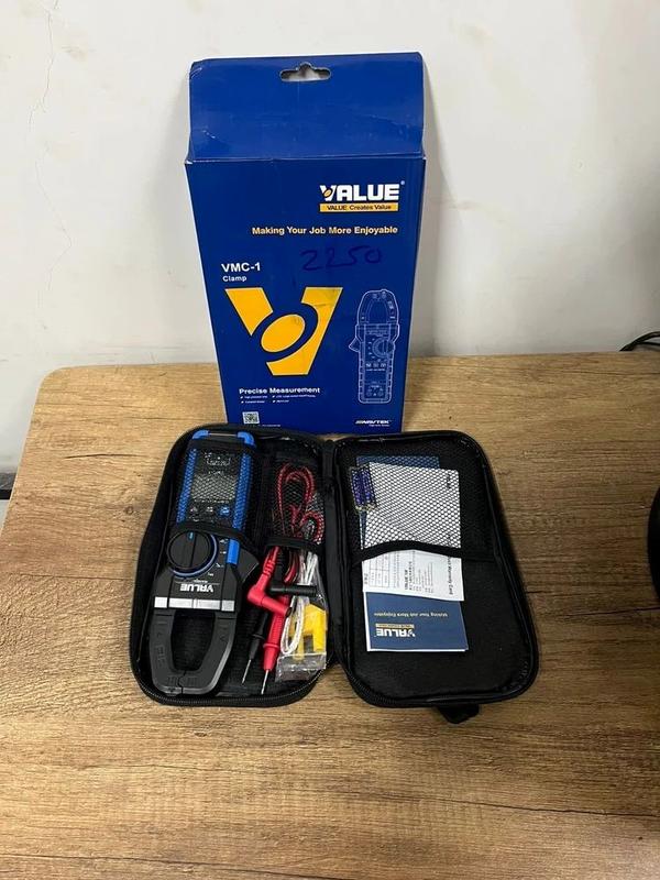 VMC-1 series are 4000-count hand-held clamp meters with auto range feature. The meter is designed with ergonomic structure and overload protection for each range, which makes it superior tool for electricians. VMC-1 series can measure AC/DC voltage, AC current, resisance, diode, contiuity, capacitance, temperature and perform data hold, max/min measurement, relative value measurement, NCV (non-contact voltage), low battery indication, auto/visual alarm and auto power off functions.