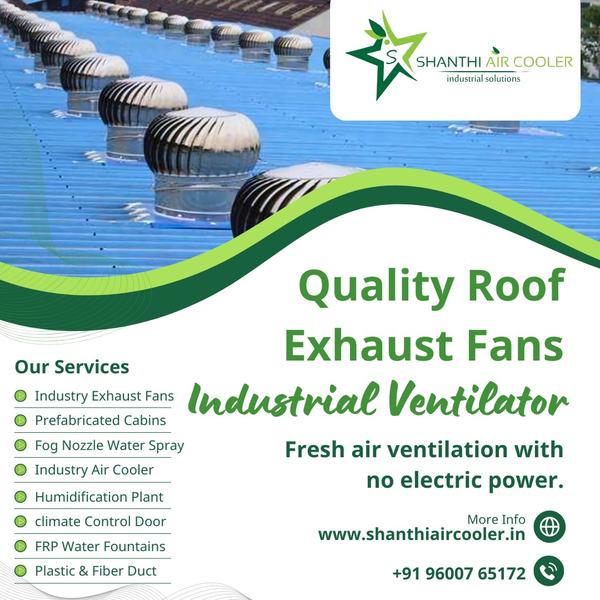 Reputed Manufacturers of Industrial Exhaust Fan for Spinning and Textile Mills at Tirupur, Tamilnadu, South India at Reasonable Price.