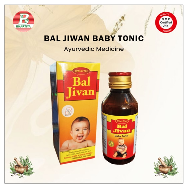 Bal Jivan Baby Tonic is a natural, Ayurvedic formulation designed to boost immunity, improve digestion, and promote overall growth in babies and toddlers. Enriched with essential herbs, it helps enhance appetite, supports physical development, and ensures sound sleep. Trusted by parents, Bal Jivan Baby Tonic is gentle, effective, and free from harmful chemicals, ensuring your baby’s healthy and happy journey.