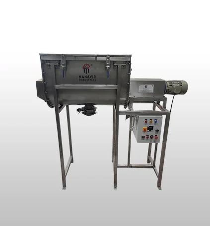 Planetary Mixer
Contact Us
For Any Require
Need help? Call us:
+91 85111 91084
ribbon-mixer
Ribbon Mixer
Ribbon Blenders consist of a U-shaped horizontal trough and a specially fabricatedribbon agitator. A ribbon agitator consists of a set of inner and outer helical agitators. The outer ribbon moves materials in one direction and the inner ribbonmoves the materials in the opposite direction.
Mahaveer Industries is Leading Supplier in India. Our manufacturing an extensive range of Ribbon Blender, which is used for different industrial mixer purpose. These are available in various models like lab model to heavy-duty. These are best in dry powder mixing with the best result& at minimum budget. This mixer is designed in U shaped with 5 – 10,000 liters working capacity. We have covered whole Ahmedabad and the most part of India within a short spam time by offering customer's suitable product. We also deal with international clients with all possible customized solutions.
Our offered Blender is specially fabricated with different grade of steel like stainless steel, carbon steel & alloy steels as per industrial need. Our product is environment friendly, which required very maintenance & electric energy. Our design is available for low, medium, large & mega volume capacity to mix small to large size material. Very sharp blades are installed in this, which mixes different soft to hard material at less time.
Our organization is Gujarat based, but handling hundred of national & international clients as well. All models are strictly tested at various quality parameters so that it can be operated without any special training or practice. This product is widely used in different industries like pharmaceutical, plastic, engineering, food, chemical & many more. For different industrial sector, these are available in commercial duty, standard duty, heavy duty and extra heavy-duty construction.
What is Ribbon Blender?
A wide range of Ribbon Blender manufactured by experts using cutting edge technology by Mahaveer Industries which is largely accepted by valuable consumer. We have our presence in Gujarat but geographically we have covered national and international market as well. Also we are provide customized solution as per client requirement.
We will comrade with powder mixer, evidently, that's right. It is also calls horizontal blender in the wiki, which is churned to make ingredients fully mixed, and improve the mixing consistency. An effective powder blender, in general, it's appropriate for viscous or unified particulates, liquefied and pasty ingredients.
How Does a Ribbon Blender Work?
Features:
Low to extra-large volume capacity.
Mixing Suitable to mix solid/Solid, Solid/liquid material.
Bearing mounted on lanterns outside of mixing container to avoid contamination.
Machine Size & MOC available:
5 Ltrs. to 15,000 Ltrs. capacity
Drive 1hp to 125 hp
MOC : SS304/ SS 316 or MS
Direct Gear Drive, Counter Gear for load reduction
Discharge Knife Edge Gate Valve / Butterfly valve.
Application:
Technical Specification :
Model Working capacity liters Total Capacity / liters OUTPUT RPM Total HP required APPROX
MRB - 200 200 ltrs 300 ltrs 40-65 2 to 3 HP
MRB - 300 300 ltrs 400 ltrs 40-65 3 to 5 HP
MRB - 500 500 ltrs 750 ltrs 30-45 5 to 7.5 HP
MRB - 1000 1000 ltrs 1500 ltrs 30-40 7.5 to 10 HP
MRB - 1500 1500 ltrs 2000 ltrs 30-45 10 to 20 HP
MRB - 2000 2000 ltrs 2500 ltrs 30-45 15 to 30 HP
MRB - 2500 2500 ltrs 3000 ltrs 30-45 20 to 30 HP
MRB - 3000 3000 ltrs 3500 ltrs 25-30 20 to 30 HP
MRB - 4000 4000 ltrs 5000 ltrs 25-30 20 to 30 HP
MRB - 5000 5000 ltrs 6000 ltrs 25-30 30 to 40 HP
MRB - 10000 10000 ltrs 12500 ltrs 20-30 40 to 50 HP
Mahavir Industries one of the leading industries for manufacturing of Vibro Shifter, Rotary Air Lock Valve, Ribbon Blender, Centrifugal Blower, Tubular Screw Conveyor, Pulverize Machine, Vibro Sifter with Screw Feeder, Planetary Mixer, Pharma Vibro Sifter Machine, Pharma Screening Machinery Manufacturer, Ribbon Mixer Machine Manufacturer, Vibro Screen Machine. We professionally manufacture customize products as per our customer request.