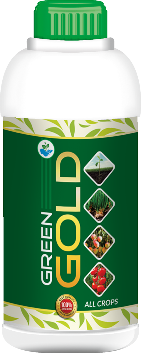 Green Gold liquid stimulant stimulates root development, enhance phosphate utilization of plants. Green Gold helps soil to retain water, preventing runoff and encouraging retention through stronger soil structure. Crops require less water, and are also more able to uptake useful nutrients through the roots.Benefits of Green GoldStimulates plant enzymes and increases their production.Stimulates growth and proliferation of desirable micro-organisms in soil.Enhances plant's natural resistance against diseases and pesticides.Stimulates root growth, especially vertically and enables better nutrient uptake.Usage QuantityFoliar Spraying : Add 2ml - 3ml per litre of waterFor Drenching : Use 3 - 5 litre's per Acre.