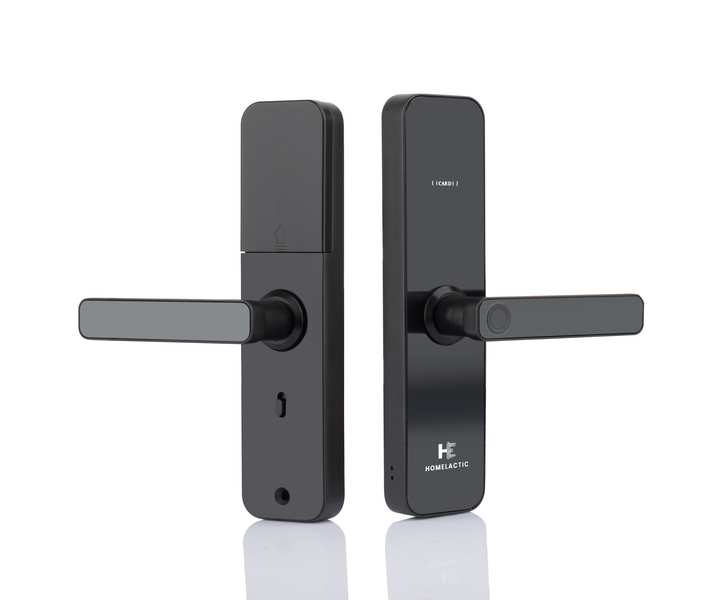 Introducing the ultimate in home security: The HE 02 SMART DOOR LOCK by HOMELACTIC, Rajkot. This innovative device combines the convenience of a traditional lock with cutting-edge technology, allowing you to access your home with just the touch of a finger, KEYPAD, RFID Card, Mobile APP, USB Emergency and Mechanical Key. Say goodbye to fumbling for keys or worrying about lost or stolen keys - with our fingerprint lock, only you and your trusted family members can gain entry. Keep your home safe and secure with the Smart Door Lock by HOMELACTIC,Rajkot.