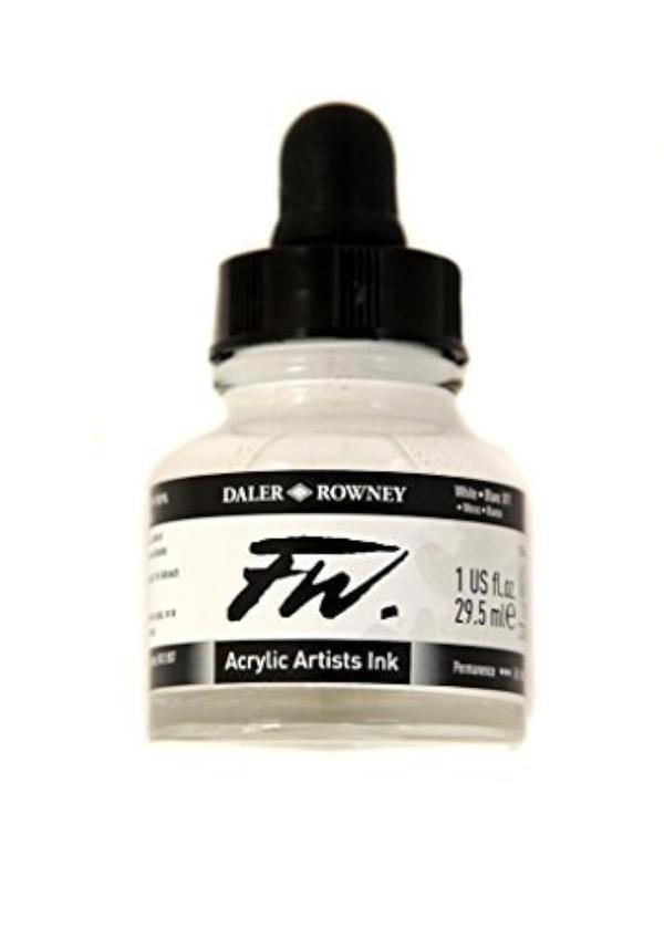 Fw acrylic inks are available in a range of 44 colours, including metallics and fluorescentsWater resistant once dry and lightfastThis ink can be applied using the dropper supplied, with a paint brush or pen and can be sprayed using an airbrushFw acrylic inks can be diluted with water to create washes