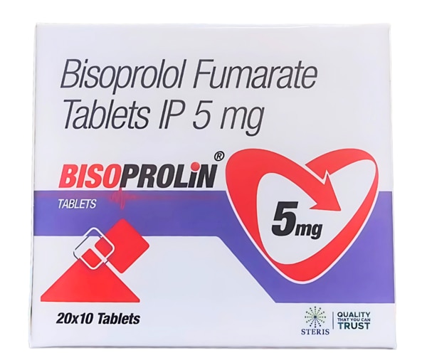 Bisoprolol 5mgBISOPROLIN 5 is a highly effective medication containing Bisoprolol 5mg, a beta-blocker that is widely used to manage various cardiovascular conditions. Bisoprolol is a selective beta-1 adrenergic receptor blocker, which helps in reducing heart rate, blood pressure, and the overall workload on the heart. It is commonly prescribed to treat conditions like hypertension (high blood pressure), chronic heart failure, and angina (chest pain). BISOPROLIN 5 is an essential component of heart disease management, designed to improve heart function, reduce symptoms, and prevent further complications.Key Uses of BISOPROLIN 51. Management of Hypertension (High Blood Pressure)BISOPROLIN 5 is frequently prescribed for hypertension, as it effectively lowers high blood pressure, helping to reduce the risk of life-threatening complications such as heart attacks, strokes, and kidney damage. By blocking beta-1 receptors in the heart, it helps in lowering heart rate and blood pressure.2. Treatment of Chronic Heart Failure (CHF)Chronic heart failure is a condition where the heart's ability to pump blood is impaired. BISOPROLIN 5 is commonly used to improve heart function and reduce symptoms of heart failure such as shortness of breath, swelling in the legs, and fatigue. By lowering the workload on the heart, it helps manage heart failure symptoms and prevent hospitalizations.3. Prevention of Angina (Chest Pain)BISOPROLIN 5 helps in managing angina by reducing the heart's oxygen demand, thus preventing episodes of chest pain caused by insufficient blood flow to the heart. It is especially beneficial in patients with stable angina or other ischemic heart conditions.4. Management of Cardiac ArrhythmiasBISOPROLIN 5 is effective in managing cardiac arrhythmias (irregular heartbeats), particularly atrial fibrillation. It works by stabilizing the electrical activity in the heart and preventing abnormal rhythms, ensuring proper heart function.Benefits of BISOPROLIN 51. Effective Blood Pressure ControlBISOPROLIN 5 significantly helps in maintaining normal blood pressure levels. By reducing blood pressure, it helps prevent the complications associated with hypertension, such as heart attack, stroke, and kidney disease.2. Improvement in Heart FunctionFor patients suffering from heart failure, BISOPROLIN 5 helps to improve heart function by reducing the heart’s workload and optimizing its ability to pump blood. This results in a reduction of heart failure symptoms such as fatigue and fluid retention.3. Prevention of Angina AttacksFor those with angina, BISOPROLIN 5 helps prevent chest pain episodes and improves exercise tolerance by reducing the heart's oxygen demand.4. Reduced Risk of Cardiovascular EventsBy lowering both blood pressure and heart rate, BISOPROLIN 5 helps reduce the risk of severe cardiovascular events like heart attacks and strokes.How BISOPROLIN 5 WorksBISOPROLIN 5 contains Bisoprolol, a beta-blocker that primarily affects the heart's beta-1 receptors. By binding to these receptors, Bisoprolol reduces the heart rate and the force of heart contractions. This helps the heart beat more efficiently and requires less oxygen, especially during periods of stress or activity. Additionally, Bisoprolol dilates blood vessels, leading to lower blood pressure.By reducing the heart's workload, BISOPROLIN 5 not only manages hypertension and heart failure symptoms but also decreases the risk of arrhythmias and angina.Dosage and AdministrationRecommended DosageThe usual dose of BISOPROLIN 5 is 5mg once daily. The dose may vary depending on the condition being treated, the severity of the condition, and individual patient response. The medication is typically taken once a day, and it is important to follow the doctor's instructions for optimal results.How to Take BISOPROLIN 5Take the tablet at the same time every day to ensure consistency.Swallow the tablet whole with water.BISOPROLIN 5 can be taken with or without food.Do not crush or chew the tablet.Do not stop taking the medication abruptly without consulting your healthcare provider, as this can worsen the condition.Possible Side EffectsLike any medication, BISOPROLIN 5 may cause side effects. However, not everyone will experience them. Common side effects include:Common Side EffectsFatigue or Tiredness: Feeling excessively tired is a common side effect, especially in the initial stages of treatment.Dizziness or Lightheadedness: This can occur, particularly when standing up quickly.Slow Heart Rate (Bradycardia): A reduced heart rate is a common effect of Bisoprolol.Cold Extremities: Hands and feet may feel cold due to reduced blood flow.Nausea or Upset Stomach: Mild stomach discomfort may be experienced.Rare but Serious Side EffectsSevere Bradycardia (Extremely Slow Heart Rate): If the heart rate drops too much, it may lead to fainting or severe dizziness.Breathing Problems: Difficulty breathing or wheezing, especially in individuals with asthma.Severe Allergic Reactions: Such as swelling of the face, lips, or throat.Liver Dysfunction: Signs of liver problems include jaundice, dark urine, or persistent nausea.If any severe or persistent side effects occur, contact your healthcare provider immediately.Drug InteractionsBISOPROLIN 5 may interact with certain medications, affecting its effectiveness or increasing the risk of side effects. Some common drug interactions include:Other Blood Pressure-Lowering Drugs: Combining BISOPROLIN 5 with other antihypertensive medications (e.g., calcium channel blockers or ACE inhibitors) may lead to excessively low blood pressure.Anti-arrhythmic Drugs: Medications for heart rhythm disorders, such as amiodarone or sotalol, may interact with Bisoprolol.Insulin or Oral Diabetes Medications: Bisoprolol can mask the symptoms of low blood sugar (hypoglycemia), so extra monitoring is needed in diabetic patients.NSAIDs (Non-Steroidal Anti-Inflammatory Drugs): These may reduce the blood pressure-lowering effect of BISOPROLIN 5.Antidepressants or Antipsychotics: Certain psychiatric medications may enhance Bisoprolol’s side effects, such as dizziness and fatigue.Always inform your healthcare provider about all medications, supplements, and over-the-counter drugs you are currently taking.Precautions and Warnings1. Who Should Avoid BISOPROLIN 5?People with severe asthma, COPD (Chronic Obstructive Pulmonary Disease), or other respiratory disorders.Individuals with a history of heart block or very low heart rate (bradycardia).Those with uncontrolled heart failure or shock.2. Pregnancy and BreastfeedingBISOPROLIN 5 should only be used during pregnancy if absolutely necessary. It is not recommended for breastfeeding mothers, as it may pass into breast milk.3. Regular MonitoringIt is important to regularly monitor blood pressure and heart rate while taking BISOPROLIN 5. Liver and kidney function may also need to be checked periodically.Lifestyle and Dietary TipsFollow a healthy, balanced diet with limited salt intake to support heart health.Exercise regularly as recommended by your doctor, but avoid strenuous activity without proper consultation.Limit alcohol consumption to reduce potential interactions and side effects.Quit smoking to improve heart function and overall cardiovascular health.Storage InstructionsStore BISOPROLIN 5 in a cool, dry place away from direct sunlight.Keep it out of reach of children to avoid accidental ingestion.Do not use the medication after the expiration date printed on the package.ConclusionBISOPROLIN 5 is an effective treatment option for managing hypertension, chronic heart failure, angina, and arrhythmias. By improving heart function, lowering blood pressure, and reducing symptoms, it helps enhance the quality of life for patients with cardiovascular conditions. Always follow your doctor’s instructions regarding dosage, administration, and monitoring for the best outcomes.