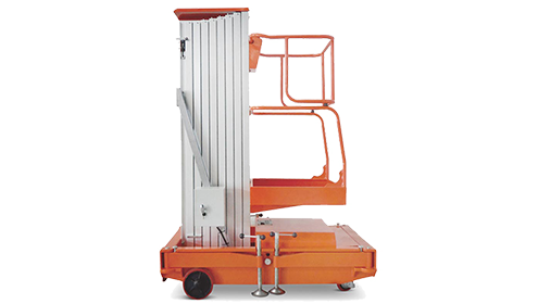 Aluminium Aerial Work Platform (Single Mast) Manufacturer & Suppliers in Ahmedabad, Gujarat, India | STACKER'S & MOVER'S Co. Ltd.Model GTWY I GTWY II GTWY IIIPlatform height(mm) 6000 8000 10000Working height(mm) 8000 10000 12000Load capacity(kg) 150 125 125Platform size(mm) 630×640 630×640 630×640Power voltage(V) DC12V/AC220V DC12V/AC220V DC12V/AC220VMotor power(Kw) 0.75 0.75 0.75Overall size(mm) 1420×820×1920 1420×820×2040 1420×820×20400Up/Down speed(M/s) 38/35 44/38 46/40Self weight AC/DC(kg) 415/450 450/485 490/525Call Us For More Information.