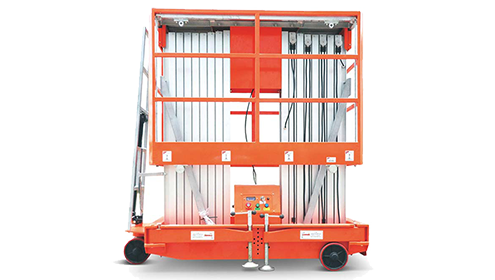 Aluminium Aerial Work Platform (Double Mast) Manufacturer & Suppliers in Ahmedabad, Gujarat, India | STACKER'S & MOVER'S Co. Ltd.Model GTWY I GTWY II GTWY IIIPlatform Height(mm) 8000 10000 12000Working Height(mm) 10000 12000 14000Load Capacity(kg) 300 250 200Platform Size(mm) 1280×660 1540×660 1540×660Lifting Motor(V) DC12V/AC220V DC12V/AC220V DC12V/AC220VMotor Power(Kw) 1.60 1.60 1.60Overall Size(mm) 1540×820×1810 1800×870×1860 1800×870×2110Foot size(mm) 1900×1760 2290×2040 2290×2040Up/Down Speed(M/s) 62/43 70/46 75/54Self Weight AC/DC(kg) 630/670 730/770 825/865Call Us For More Information.