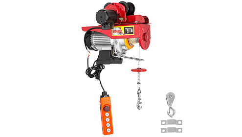 Wire Rope Hoist With Electric Trolley Manufacturer & Suppliers In Ahmedabad, Gujarat, India | STACKER'S & MOVER'S Co. Ltd. Efficient and powerful, the Easymove Electric Hoist Lift is perfect for overhead lifting tasks in garages, auto shops, and industrial settings. This 110V electric wire hoist offers remote control operation for smooth and safe lifting of heavy loads up to 1320LBS (600KG).Key Features:Capacity (Single Line): 250kg (550lb)Capacity (Double Line): 600kg (1320lb)Speed (Single Line): 12m/minSpeed (Double Line): 6m/minPower: 1000WMaterial: Alloy Steel, A3 Steel, CopperNet Weight: 16.3kg (36lb)Length (Single Line): 12m (40ft)Length (Double Line): 6m (20ft)Cable Diameter: 4mm (0.157in)Install Size: 22.5 x 10 cm (8.85 x 3.93 in)Starting Capacitor: 30ufAdditional Information:Brand: EasymoveMPN: GIREW009901539075385EAN: 928879848533Boost your productivity with this reliable, high-performance electric hoist, perfect for both single line and double line applications. Safe, efficient, and built to last.Call Us For More Information.