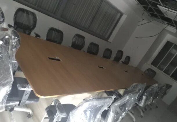 Wooden Meeting Table Manufacturers in AhmedabadWe also supply in Ahmedabad, Amreli, Banaskantha, Bharuch, Bhavnagar, Dang, Jamnagar, Junagadh, Kheda, Kachchh, Mehsana, Panchmahal, Rajkot, Sabarkantha, Surat, Surendranagar and Vadodara.Shape	RectangularStorage	Without StorageSuitable For	OfficeColour	BrownFinish Type	PolishedTable Height	3 FeetMaterial	Plywood1)25.mm top all said 2.mm PVC edged banding.2)18.mm vertical.3)18.mm modesty.4)Color as per customer requirement5) Size as per customer demand. 