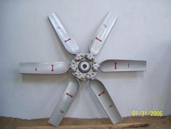 A fan is the most essential component of efficient  operation  in the cooling tower.it is serving to move large volumes of air through  the cooling system. our fans are designed to maximise airflow and every saver.These fans come in various sizes and blades.
aluminium fans are light weight and corrosion resistance for long lasting life.Blades are engineered aerodynamic design to optimal performance.