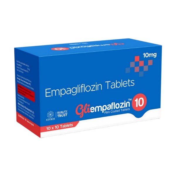 GLIEMPAFLOZIN 10 is a prescription medication containing Empagliflozin (10mg), a highly effective oral antidiabetic drug used to manage type 2 diabetes mellitus (T2DM). It belongs to the class of SGLT2 inhibitors (Sodium-Glucose Co-Transporter 2 Inhibitors) and helps lower blood sugar levels by promoting glucose excretion through urine. This medication is designed to improve glycemic control in adults with diabetes while also offering cardiovascular and renal benefits. Key Benefits: Effective Blood Sugar Control: Helps reduce HbA1c levels, leading to better diabetes management.Weight Management: May contribute to weight loss by eliminating excess glucose through urine.Heart Health Benefits: Reduces the risk of cardiovascular complications in diabetic patients.Kidney Protection: Helps in slowing the progression of diabetic nephropathy, offering renal protective benefits.Lower Risk of Hypoglycemia: Since it works independently of insulin, it has a lower risk of causing low blood sugar episodes.Improves Insulin Sensitivity: Enhances glucose utilization by the body, promoting better metabolic health. How Does It Work? GLIEMPAFLOZIN 10 functions by inhibiting the SGLT2 protein in the kidneys. Normally, this protein facilitates glucose reabsorption in the renal tubules, preventing it from being expelled through urine. By blocking SGLT2, Empagliflozin prevents glucose reabsorption, leading to increased glucose excretion and lower blood sugar levels. Additionally, it reduces blood pressure, body weight, and the risk of cardiovascular diseases, making it a comprehensive treatment option for diabetes. Directions for Use: Take one tablet of GLIEMPAFLOZIN 10 once daily, with or without food, as prescribed by your doctor.Swallow the tablet whole with a glass of water.Follow a healthy diet and regular exercise routine alongside medication for optimal results.Do not skip doses or stop taking the medication without consulting your healthcare provider. Side Effects: While GLIEMPAFLOZIN 10 is well-tolerated, some individuals may experience mild to moderate side effects, including:Frequent urination due to increased glucose excretion.Dehydration and dizziness, especially in hot weather or when not drinking enough fluids.Urinary tract infections (UTIs) or genital yeast infections due to higher sugar levels in urine.Low blood pressure (hypotension) in some patients.Increased cholesterol levels in certain cases.Ketoacidosis (rare but serious), which requires immediate medical attention.
