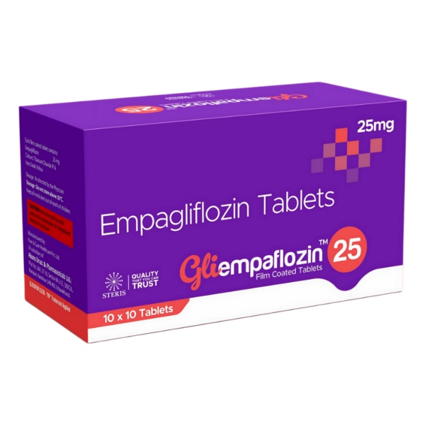GLIEMPAFLOZIN 25 is an oral anti-diabetic medication used to manage Type 2 diabetes mellitus by helping control blood sugar levels. It belongs to the SGLT2 inhibitors (Sodium-Glucose Co-Transporter-2 inhibitors) class, which works by promoting glucose excretion through urine. This helps in lowering blood glucose levels and improving glycemic control in diabetic patients. Additionally, it may reduce the risk of cardiovascular complications in individuals with diabetes. Key Benefits: Effective Blood Sugar Control – Helps in reducing high blood sugar levels in Type 2 diabetes mellitus patients.Promotes Weight Loss – Encourages calorie loss through glucose excretion, which may aid in weight management.Cardiovascular Protection – Studies suggest it may help reduce the risk of heart failure and cardiovascular diseases in diabetic patients.Supports Kidney Health – Can help slow down the progression of diabetic kidney disease.Reduces Blood Pressure – Helps in lowering blood pressure, especially in diabetic individuals with hypertension.Lowers Risk of Hypoglycemia – Since it works independently of insulin, the risk of dangerously low blood sugar levels is minimized. How Does It Work? GLIEMPAFLOZIN 25 works by blocking the SGLT2 protein in the kidneys, which is responsible for glucose reabsorption. By inhibiting this protein, the medication promotes the excretion of excess glucose through urine, reducing blood sugar levels. This mechanism also leads to a mild diuretic effect, which may help in lowering blood pressure and aiding weight loss. Directions for Use: Take one tablet daily or as directed by your healthcare provider.Swallow the tablet whole with water, with or without food.Follow a balanced diet and exercise routine to enhance effectiveness.Regularly monitor blood sugar levels as per your doctor’s advice. Side Effects: While GLIEMPAFLOZIN 25 is generally well-tolerated, some individuals may experience mild to moderate side effects, including:Increased urinationUrinary tract infections (UTIs) Genital infections (e.g., yeast infections)Dehydration or dizzinessLow blood pressureIncreased thirstKetoacidosis (rare but serious)If you experience severe allergic reactions, persistent infections, or unusual symptoms, consult your healthcare provider immediately.