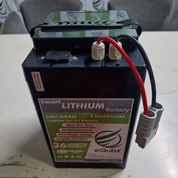 Key Specifications:- Nominal Voltage: 59.2V- Lower Cutoff: 48V- Upper Cutoff: 67.2V- Nominal Capacity: 28.5Ah - 29.5Ah- Power: 960W- Life Cycle: 1100+ charge cycles- Cell Type: 21700 (premium LG cells)- Recommended Charging Current: 6A- Charging Voltage: 67.2V- BMS Type: Daly or JBD (Battery Management System)- Packing Type: Metal or Soft Pack- Weight: ~8.7KgThis battery pack features an advanced Battery Management System (BMS) for intelligent power management, ensuring optimal charging, discharging, and thermal protection. Designed to meet ISO, RoHS, and CE standards, it guarantees safety, quality, and environmental compliance. Additionally, it is Make in India, supporting local manufacturing while delivering international quality.Warranty & Support:  - 3-year warranty:  - 1st Year: Replacement warranty for any manufacturing defects.  - 2nd and 3rd Years: Service warranty to ensure continued performance.Key Features:- High-quality LG 21700 cells for reliability and longevity- Nominal capacity of 28.5Ah - 29.5Ah, providing substantial power for demanding applications- Powerful 960W output for efficient performance- 1100+ charge cycle life, ensuring long-term use- Battery Management System (BMS) for optimal safety and longevity- Available in Metal or Soft Pack options- ISO, RoHS, CE Certified and Make in India