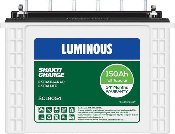 Luminous solar batteries are high-performance energy storage solutions designed for solar power systems. They provide reliable backup power with deep cycle technology for longer life. These batteries are built with advanced tubular plate design, ensuring efficient charging and discharging. They are low maintenance, with minimal water topping requirements. Ideal for homes and businesses, they support sustainable and uninterrupted power supply.