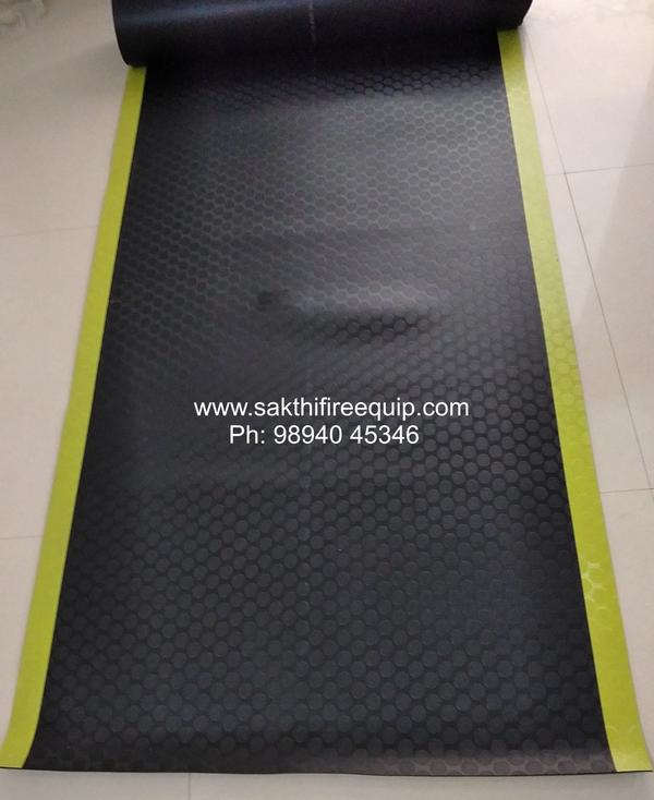 Characteristics Insulation Mats (IS:15652)Indian Standard made to IS:15652, ISI MarkedAvailable Thickness: 2 mm (Class A) for 3.3 KV2.5 mm (Class B) for 11 KV3.0 mm (Class C) for 33 KVMaterial Composition: PVC ElastomerElectrical Insulation: Very HighVoltage application: From 415V to 36kVAnti-skid pattern on the top surfaceTensile Strength: Very HighFlame Retardance: HighInsulation Resistance with Water: HighElongation: Very HighInstallation: Just Spread on the floor or walk way. Optional by adhesiveMaintenance: Very Low.Expected Life Span: 10 yearsGround Treatment: Not essentialOil Resistance: HighAcid Resistance: HighAlkali Resistance: HighLow Temperature: GoodVisual Appearance: Very Good