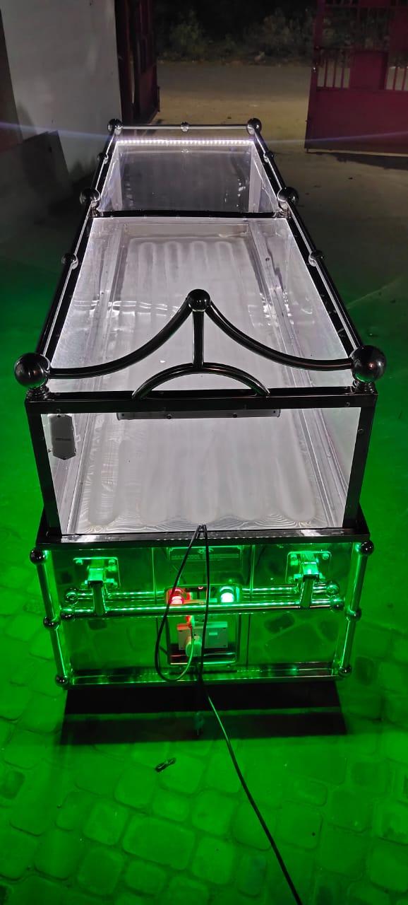 This is our another one of the Model . This Model fabricated with Stainless Sheet  .This model have interior more design and Multi Led Light Decertation .