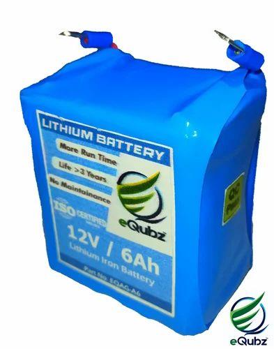 Leading Manufacturer of 12 V 6Ah EQUBZ Lithium Ion Battery and 12 V 6Ah Equbz Lithium Ferrous Phosphate Battery from Coimbatore, Tamilnadu, South India.Model Name/Number	EQLI-C5.2Battery Capacity	6 AhVoltage	12 VBrand	EQUBZ Lithium ion BatteryWeight	4 kgSize	CylindricalBattery Type	Lithium-IonUsage/Application	ups, sprayer, agriculture batteryCapacity	6AhBattery Shape	RectangularWarranty	3 YearsPart no	EQAE-A6More run timeno MaintenanceLong Life time of 3 yearsUltra Power SavingAdditional Information:Item Code: EQLI-C5.2.Production Capacity: 100/dayDelivery Time: 2daysPackaging Details: Hard PackingA Lithium Battery is a rechargeable or non-rechargeable battery that utilizes lithium as a key component in its electrochemical composition. Lithium batteries are known for their high energy density, long lifespan, and lightweight design compared to traditional lead-acid or nickel-based batteries.There are different types of lithium batteries, including:Lithium-ion (Li-ion) Batteries – Used in portable electronics and electric vehicles.Lithium Iron Phosphate (LiFePO4) Batteries – Known for safety and durability.Lithium Polymer (Li-Po) Batteries – Used in drones and smartphones.Lithium Titanate (LTO) Batteries – Known for ultra-fast charging.Benefits of Lithium Batteries✅ High Energy Density – Provides more power in a compact size, ideal for portable devices and EVs.✅ Longer Lifespan – Lasts 5-10 years or more, reducing replacement costs.✅ Fast Charging – Charges faster than lead-acid or NiMH batteries.✅ Lightweight – Weighs 30-50% less than conventional batteries.✅ Low Maintenance – No need for regular maintenance like lead-acid batteries.✅ Low Self-Discharge – Retains charge longer when not in use.✅ Eco-Friendly – Produces less environmental waste compared to lead-acid alternatives.Applications of Lithium Batteries🔋 Consumer Electronics – Smartphones, laptops, tablets, cameras.🚗 Electric Vehicles (EVs) – Tesla, hybrid cars, e-bikes, scooters.⚡ Renewable Energy Storage – Solar power systems, grid storage.🏥 Medical Devices – Pacemakers, hearing aids, portable medical equipment.🎮 Drones & RC Devices – Remote-controlled gadgets, gaming controllers.🛰 Aerospace & Defense – Satellites, military applications, emergency power backups.🔦 Industrial & Robotics – Forklifts, AGVs (Automated Guided Vehicles), robots.🏠 Home Backup Power – UPS (Uninterruptible Power Supply), inverters.ConclusionLithium batteries have revolutionized modern technology with their high efficiency, long lifespan, and wide range of applications. They are a crucial component in transitioning to sustainable and clean energy solutions, particularly in electric mobility and renewable energy storage.Would you like details on a specific type of lithium battery or its comparison with other battery technologies? 😊