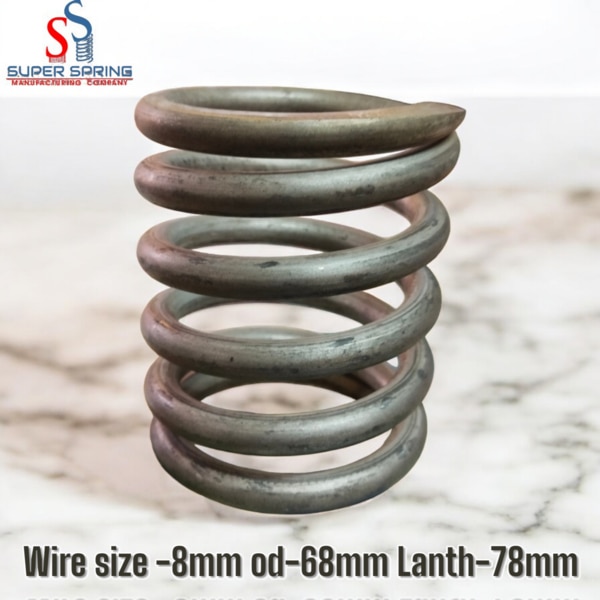 Compression Spring Physical Dimensions Diameter of spring wire, - 8mm Outer diameter of spring, - 68mm Inner diameter of spring, -52 mm Mean diameter of spring, - 60mm Free length -78.000 mm