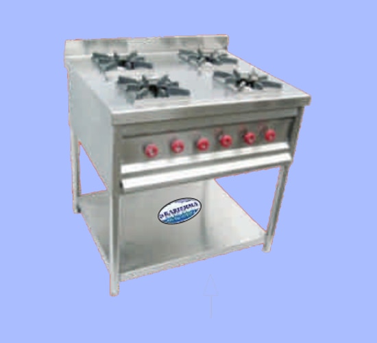 Stainless Steel Four Burner Gas Range Manufacturer In Mumbai 