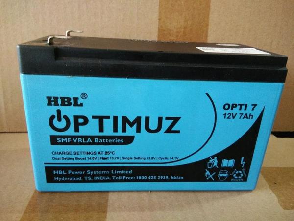 Capacity	7 AhWarranty	NALocation	NagpurColor	AllCountry of Origin	Made in IndiaHBL produces lead-acid batteries, including tubular and flat plate designs, which are commonly used in industrial applications like backup power, telecom, and renewable energy systems.