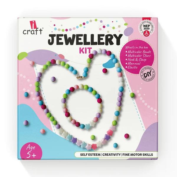 Spark Creativity & Imagination: Unleash your child's inner artist with this fun and engaging DIY jewelry making kit! Design unique necklaces and bracelets with vibrant beads and charming star accents.Complete Kit Includes: This set comes with everything needed to get started: a variety of colorful beads, star charms, durable thread, and easy-to-follow instructions.Perfect for Ages 6+: Designed for children ages 6 and up, this craft kit helps develop fine motor skills, hand-eye coordination, and creative expression.Great Gift for Any Occasion: Looking for a unique and thoughtful gift? This jewelry making kit is perfect for birthdays, holidays, playdates, party favors, or as a fun return gift.Promotes Mindfulness & Focus: Crafting is a great way to encourage mindfulness, improve concentration, and provide a relaxing and screen-free activity.SKU: