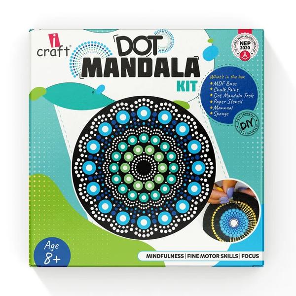 Complete Dot Mandala Set: Includes 2 MDF coasters, 6 vibrant chalk paints, a reusable dot mandala stencil, and a handy sponge tool for easy application.Easy & Fun for All Skill Levels: Perfect for beginners, kids (6+), teens, and adults looking for a relaxing and creative activity. No prior experience needed!Create Beautiful Dot Art: Design intricate and unique dot mandalas on smooth MDF coasters, perfect for displaying or gifting.Promotes Focus, Creativity & Relaxation: Enjoy a calming and mindful activity that enhances concentration, boosts creativity, and reduces stress.Ideal Gift or Party Favor: Makes a thoughtful birthday gift, holiday present, stocking stuffer, or unique return gift for parties and events.