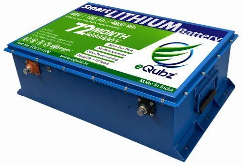 EQUBZ 48V 100Ah LiFePO4 Battery Pack Manufacturers in Coimbatore, Tamilnadu, South India.Brand	EQUBZPart Number	EQEVFC-F100Battery Type	LiFePo4Capacity	100AhBattery Chemistry Type	LiFePo4Nominal Voltage	48VCountry of Origin	Made in IndiaFeatures:Using true capacity and high-quality CellsHigher cycle lifeCustomised designUsing high-quality BMSBattery tested at various levelBMS Protection:Overcharge ProtectionOver-discharge ProtectionOver Current ProtectionTemperature protectionBalanced FunctionAdditional Information:Item Code: EQEVFC-F100Production Capacity: 5/ per dayDelivery Time: 2 DayPackaging Details: Hard packingA Lithium Battery is a rechargeable or non-rechargeable battery that utilizes lithium as a key component in its electrochemical composition. Lithium batteries are known for their high energy density, long lifespan, and lightweight design compared to traditional lead-acid or nickel-based batteries.There are different types of lithium batteries, including:Lithium-ion (Li-ion) Batteries – Used in portable electronics and electric vehicles.Lithium Iron Phosphate (LiFePO4) Batteries – Known for safety and durability.Lithium Polymer (Li-Po) Batteries – Used in drones and smartphones.Lithium Titanate (LTO) Batteries – Known for ultra-fast charging.Benefits of Lithium Batteries✅ High Energy Density – Provides more power in a compact size, ideal for portable devices and EVs.✅ Longer Lifespan – Lasts 5-10 years or more, reducing replacement costs.✅ Fast Charging – Charges faster than lead-acid or NiMH batteries.✅ Lightweight – Weighs 30-50% less than conventional batteries.✅ Low Maintenance – No need for regular maintenance like lead-acid batteries.✅ Low Self-Discharge – Retains charge longer when not in use.✅ Eco-Friendly – Produces less environmental waste compared to lead-acid alternatives.Applications of Lithium Batteries🔋 Consumer Electronics – Smartphones, laptops, tablets, cameras.🚗 Electric Vehicles (EVs) – Tesla, hybrid cars, e-bikes, scooters.⚡ Renewable Energy Storage – Solar power systems, grid storage.🏥 Medical Devices – Pacemakers, hearing aids, portable medical equipment.🎮 Drones & RC Devices – Remote-controlled gadgets, gaming controllers.🛰 Aerospace & Defense – Satellites, military applications, emergency power backups.🔦 Industrial & Robotics – Forklifts, AGVs (Automated Guided Vehicles), robots.🏠 Home Backup Power – UPS (Uninterruptible Power Supply), inverters.ConclusionLithium batteries have revolutionized modern technology with their high efficiency, long lifespan, and wide range of applications. They are a crucial component in transitioning to sustainable and clean energy solutions, particularly in electric mobility and renewable energy storage.Would you like details on a specific type of lithium battery or its comparison with other battery technologies? 😊