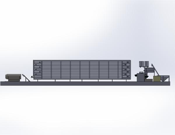 continuous flow conveyor system for drying, roasting, and or cooling. DRYER is custom designed from single to multi pass, single to multi stage, allowing each system to specifically meet the process and product requirements. Solution offers many auxiliary options for a wide selection of products and applications.A continuous dryer is a type of industrial drying equipment that processes materials in a continuous flow rather than in batches. These dryers are commonly used in industries where large quantities of products need to be dried efficiently and consistently. They are ideal for materials like food, chemicals, pharmaceuticals, and various bulk products.Key Features of Continuous Dryers:Continuous Processing: Materials are fed into the dryer at a steady rate, and drying happens continuously without interruption. This process helps maintain high production rates.Types of Continuous Dryers:Conveyor Belt Dryers: These use a moving belt to transport materials while hot air or another drying medium circulates around them.Drum Dryers: A rotating drum with heated surfaces helps evaporate moisture from materials as they come into contact with the heated drum.Fluidized Bed Dryers: The material is suspended in a stream of hot air, allowing for efficient drying as the particles move freely in the air.Spray Dryers: Liquids or slurries are sprayed into a hot air stream, turning the droplets into dry powder.Efficiency: Continuous dryers are highly efficient for large-scale production, as they are designed to handle significant throughput while maintaining consistent product quality.Applications: They are used in various industries like:Food Processing: Drying fruits, vegetables, and snacks.Pharmaceuticals: Drying active ingredients and other substances.Chemical Manufacturing: Drying chemicals, polymers, and more.Agriculture: Drying grains, seeds, and other agricultural products.Advantages:Higher production rates.Consistent drying performance.Energy efficiency, especially with advanced heat recovery systems.Reduced labor and handling costs.Would you like more specific details or examples of continuous dryers used in a particular industry?