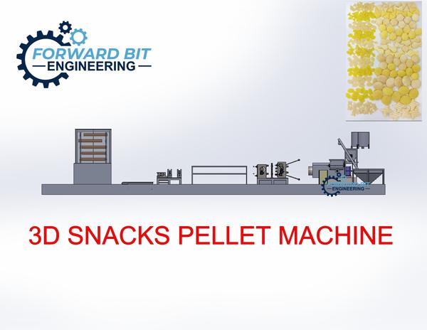 The 3D Snacks Pellet Machine is a state-of-the-art solution for creating innovative and high-quality snack pellets. This advanced machine utilizes cutting-edge technology to produce a wide range of 3D-shaped snack pellets that are crispy, light, and flavorful, making it ideal for businesses in the snack food industry looking to offer unique products.