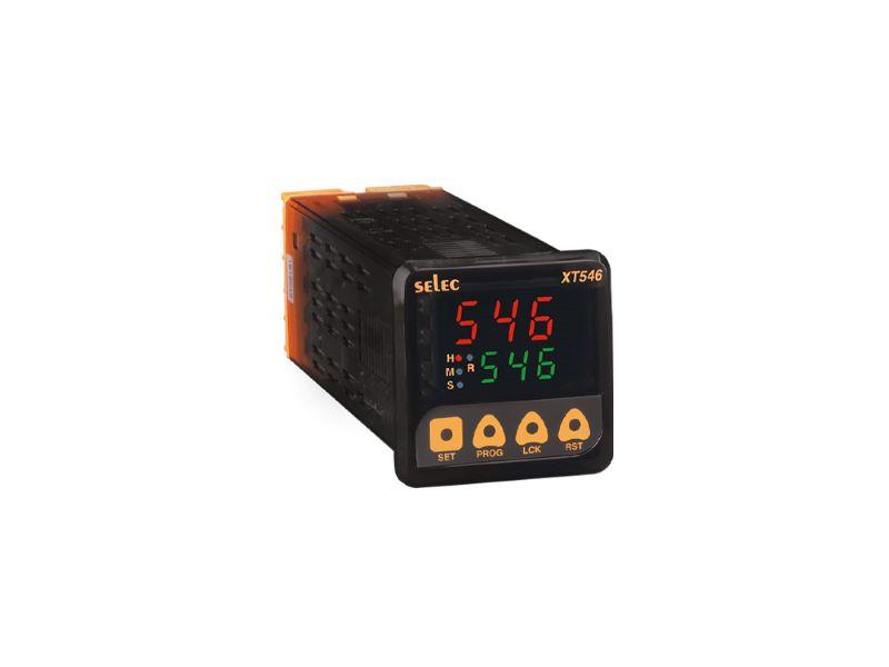 Mounting Type PANEL MOUNTEDUsage/Application IndustrialBrand SELECProduct Type Multi function timer ( Dual Display )Capacity Dimensions 48 x48,230v ACModel Name/Number SELEC XT 546BXColor BLACKFeatures Single Set Point LED Indications : Relay ON, Seconds, Minutes, Hours !!!3 digits, 7 segment LEDSelec Make Digital Timer model XT 546BX 48X 48mm, relay contact 1SPDTon delayinterval cyclic on firstcyclic off firstAdditional Information:Delivery Time: within 2 days from the date of receipt of POPackaging Details: Carton Box packing