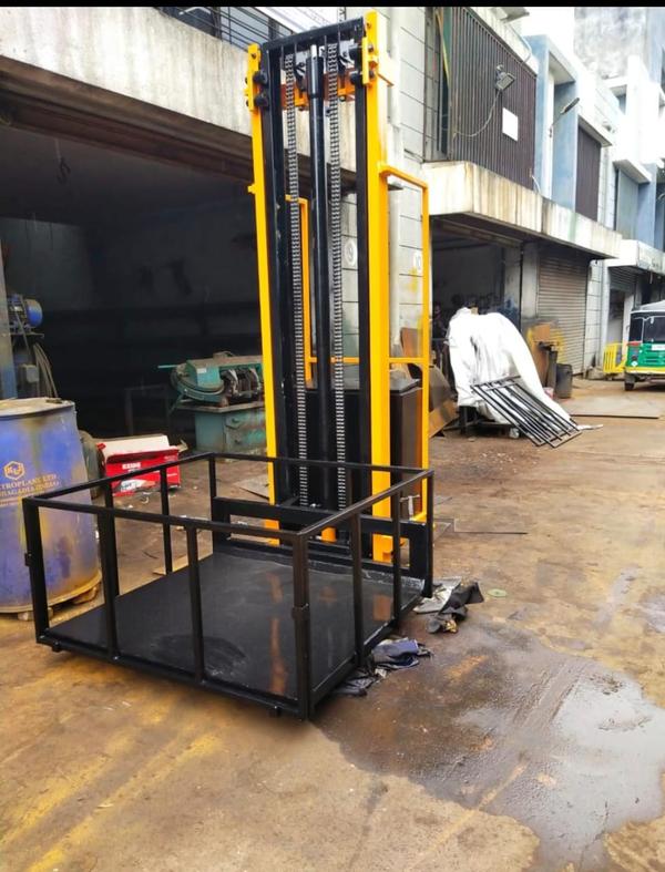 Battery Operated Hydraulic Stacker Manufacturers in Rajasthan/AhmedabadWe are also supply in Andhra Pradesh, Arunachal Pradesh, Assam, Bihar, Chhattisgarh, Goa, Gujarat, Haryana, Himachal Pradesh, Jharkhand, Karnataka, Kerala, Madhya Pradesh, Maharashtra, Manipur, Meghalaya, Mizoram, Nagaland, Odisha, Punjab, Rajasthan, Sikkim, Tamil Nadu, Telangana, Tripura, Uttar Pradesh, Uttarakhand, and West BengalA battery-operated hydraulic stacker is a powerful material-handling solution designed for lifting, stacking, and transporting heavy loads with ease. It combines an electric-powered lifting mechanism with hydraulic technology, reducing manual effort and increasing workplace efficiency. These stackers are widely used in warehouses, manufacturing units, and retail storage facilities.One of the key benefits of a battery-operated hydraulic stacker is its effortless operation. Unlike manual stackers, which require physical exertion to lift and move loads, battery-powered models use an electric motor for smooth and controlled lifting. This reduces strain on workers and minimizes the risk of injuries.The efficiency and speed of these stackers significantly enhance productivity. Operators can quickly transport pallets or goods, reducing downtime in warehouses. The hydraulic system provides precise lifting capabilities, ensuring seamless stacking of materials at different heights, making them ideal for high-rack storage systems.Safety features are an essential part of modern battery-operated hydraulic stackers. Many models are equipped with emergency stop buttons, overload protection, and anti-rollback mechanisms to ensure safe operations. Some advanced versions also include stability control and automatic braking systems to prevent accidents.
