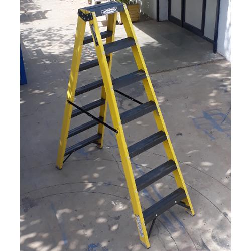 Leading FRP Step Trestle Ladders Manufacturer in India.For professionals working around electrical lines, safety is the top priority. The FRP Step Trestle Ladder by Easy Move is engineered to provide superior protection, durability, and convenience. Crafted from non-conductive FRP-Glass Fiber, it ensures maximum safety while working near electricity, making it the perfect choice for industrial and domestic applications.Key Features & Benefits• Heavy-Duty Build: Designed for both industrial and outdoor applications.• Non-Conductive & Safe: Made from high-quality FRP-Glass Fiber for safety near electrical environments.• Stable & Adjustable: Dual-side support ensures balance and easy height adjustments.• Anti-Skid Steps: Aluminum alloy steps with a fluted design prevent slips.• Lightweight & Portable: Easy to carry and store without compromising strength.• Weather & Corrosion Resistant: Suitable for long-term outdoor use.Technical Specifications• Material: High-strength FRP-Glass Fiber for durability.• Step Type: Anti-skid aluminum alloy steps.• Load Capacity: Supports up to 110 kg.• Step Spacing: 280 mm for convenient climbing.• Available Sizes: 4-step, 6-step, 8-step, and 10-step. Also available in heavy-duty sections up to 18 ft.• Weight: Varies as per the model for optimized portability.Applications of FRP Step Trestle LaddersThe FRP Step Trestle Ladder by Easy Move is ideal for multiple industries, including:• Electrical maintenance and repairs.• Construction and painting jobs.• Telecom and utility servicing.• Industrial and warehouse operations.• Home and office maintenance tasks.Why Choose Easy Move for FRP Step Trestle Ladders?As a leading FRP Step Trestle Ladders Manufacturer in India, Easy Move ensures that every ladder meets high safety standards. Our products undergo rigorous testing to provide unmatched quality, strength, and durability.Advantages of Choosing Easy Move• Industry Expertise: Years of experience as a top FRP ladder Manufacturer in Gujarat.• Superior Quality: Premium FRP and aluminum components for long-lasting performance.• Customizable Solutions: Available in multiple sizes to suit different needs.• Competitive Pricing: Best rates without compromising quality.• Trusted Brand: Recognized for delivering reliable and durable ladder solutions.Call Us For More Information.