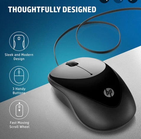 The HP X1000 Wired Mouse is a simple and reliable wired mouse designed for basic computing tasks. Here are its key features:Key Features of the HP X1000 Wired Mouse:Wired Connectivity:The mouse connects via a USB 2.0 cable, ensuring a stable and lag-free connection, which is great for users who prefer not to deal with batteries or wireless connectivity issues.Design:The ergonomic design is comfortable for both left- and right-handed users. Its shape is designed for comfort during extended use, making it ideal for office work, browsing, and light gaming.Compatibility:It is compatible with most systems that support USB devices, including Windows and Mac OS. It also works with Linux and other operating systems with USB support.Optical Sensor:The optical sensor offers 1000 DPI (dots per inch) resolution, providing smooth and accurate movement for everyday tasks like web browsing, word processing, and casual gaming.Buttons:The mouse features 3 buttons: left, right, and a scroll wheel in the center for easy navigation.Plug-and-Play:It’s a plug-and-play device, meaning no drivers are needed for installation. You simply plug it into a USB port, and it's ready to use.Affordability:The HP X1000 is a budget-friendly option, making it great for people who need a reliable mouse for everyday tasks without spending much.Pros:Cost-effective: Great value for those on a budget.Simple setup: Plug-and-play with no installation required.Reliable: The wired connection ensures consistent performance.Comfortable: Ergonomically designed for prolonged use.Cons:Limited features: It doesn’t have advanced features like extra buttons or higher DPI settings for gaming.Wired: May not appeal to those who prefer wireless convenience.This is a solid choice if you need a dependable, no-frills mouse for work or casual browsing. Would you like to know how it compares to other wired or wireless mice?