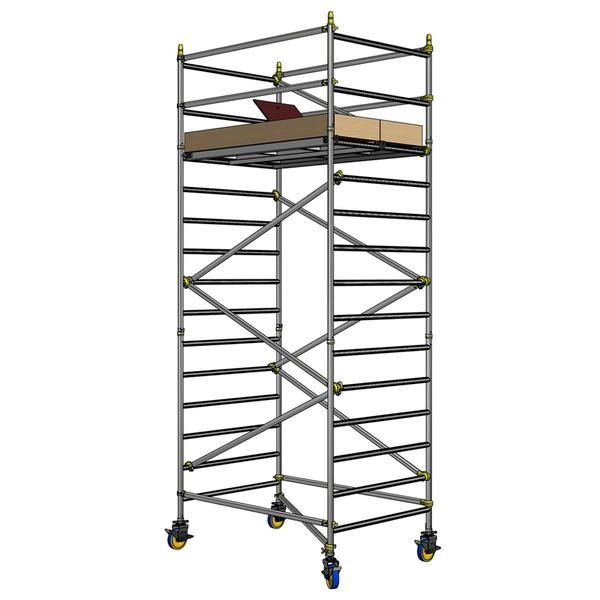 Double Platform Aluminum Scaffold Manufacturer in India.Key Features & Benefits• High-Strength Aluminum Build: Constructed using HE 30-grade T6 tempered aluminum alloy for maximum durability.• Double Platform for Enhanced Stability: Ensures a safe working surface with ample space for tools and equipment.• Lightweight & Portable: Easy to move and transport without compromising on strength.• Non-Slip Platform: Aluminum chequered sheet provides superior grip and safety.• Heavy-Duty Load Capacity: Supports up to 270 kg, suitable for industrial and commercial applications.• Adjustable Heights: Available in multiple height configurations to suit different job requirements.• Secure Locking Mechanism: Safety locks and clamps ensure stability during operations.• Smooth Mobility: Equipped with nylon wheels with foot brake systems for easy movement and secure positioning.Technical Specifications• Material: HE 30-grade T6 tempered aluminum alloy• Platform Size: 2 meters x 0.750 meters• Frame Width: 1.35 meters• Step Thickness: 50mm OD, 2.5mm thick• Height Options: Available in platform heights ranging from 2.2m to 16.2m, reaching up to 16.2m• Safety Features: Non-slip grip, secure clamps, and diagonal stabilizers for added support• Wheels: Heavy-duty nylon wheels with foot brake systemApplications of Double Platform Aluminum ScaffoldThe Double Platform Aluminum Scaffold by Easy Move is designed for a variety of industrial and commercial applications, including:• Construction and maintenance work• Electrical installations and repairs• Painting and decorating projects• Warehouse operations and material handling• Industrial plant maintenanceWhy Choose Easy Move for Double Platform Aluminum Scaffold?As a leading Double Platform Aluminum Scaffold Manufacturer in India, Easy Move delivers premium-quality scaffolding solutions that meet international safety standards. Our products are engineered for durability, reliability, and user convenience, making them the top choice for professionals.Advantages of Choosing Easy Move• Industry Expertise: Years of experience as a trusted manufacturer in Ahmedabad.• Superior Quality: High-strength aluminum construction for long-lasting performance.• Customizable Solutions: Multiple height options to match diverse project requirements.• Affordable Pricing: Competitive rates without compromising on quality.• Trusted Brand: Recognized for delivering safe, durable, and reliable scaffolding solutions.Call Us For More Information.