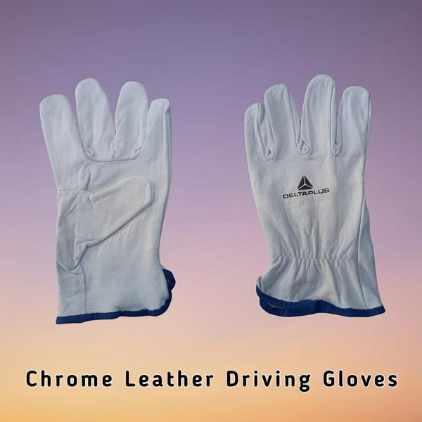 Chrome Driving soft Leather Hand Gloves 10 inch